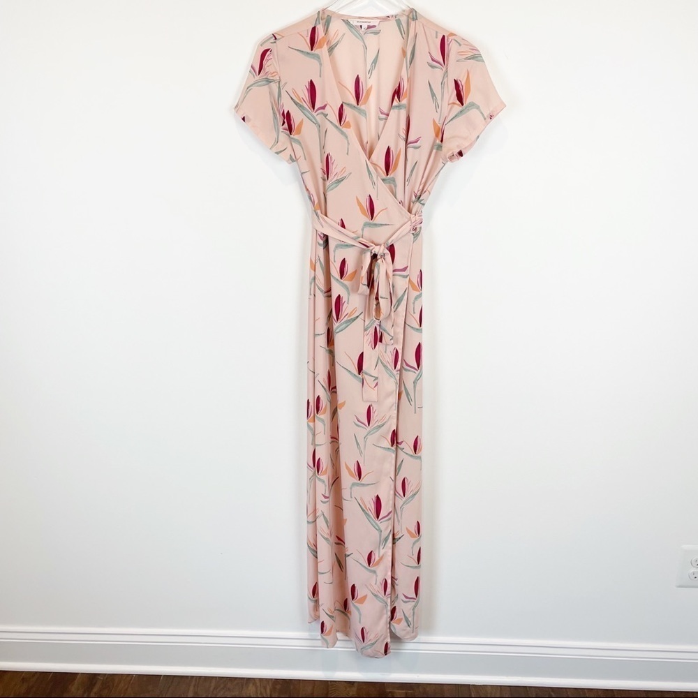 Olivaceous Pink Floral Maxi Dress M